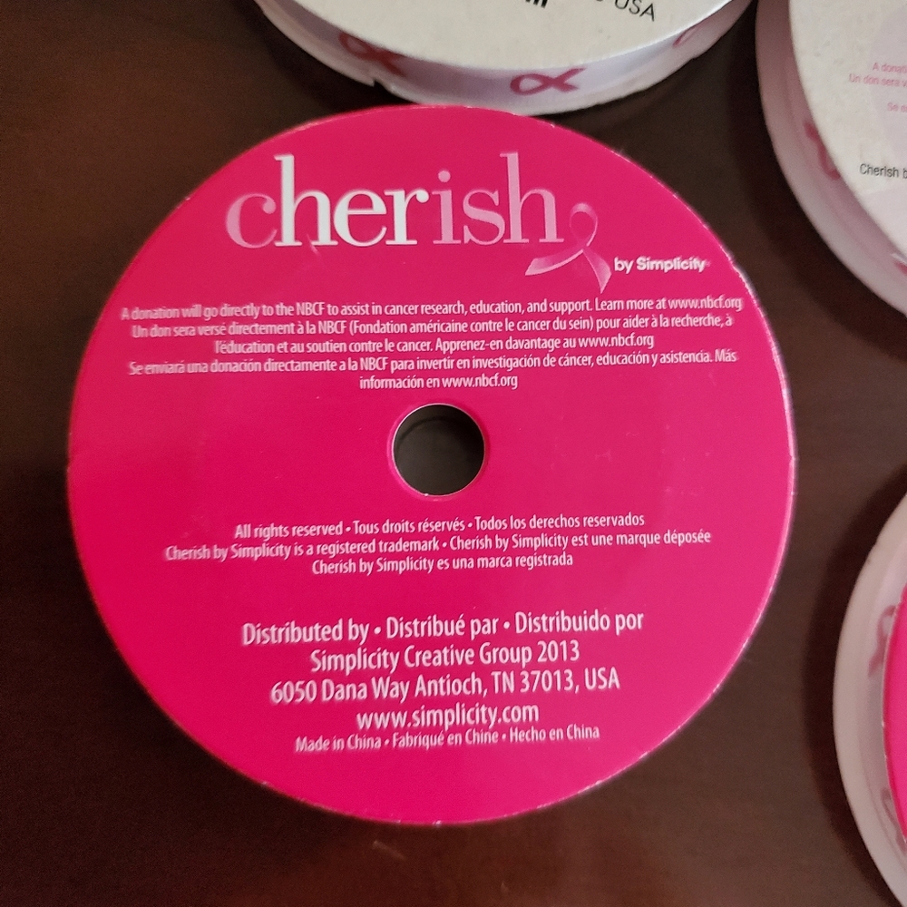 Cherish by simplicity breast cancer awareness satin ribbon, pink